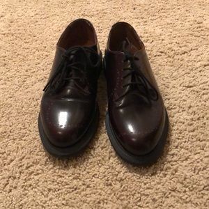 Dr. Martens Cherry Red Etched Brogue Oxfords